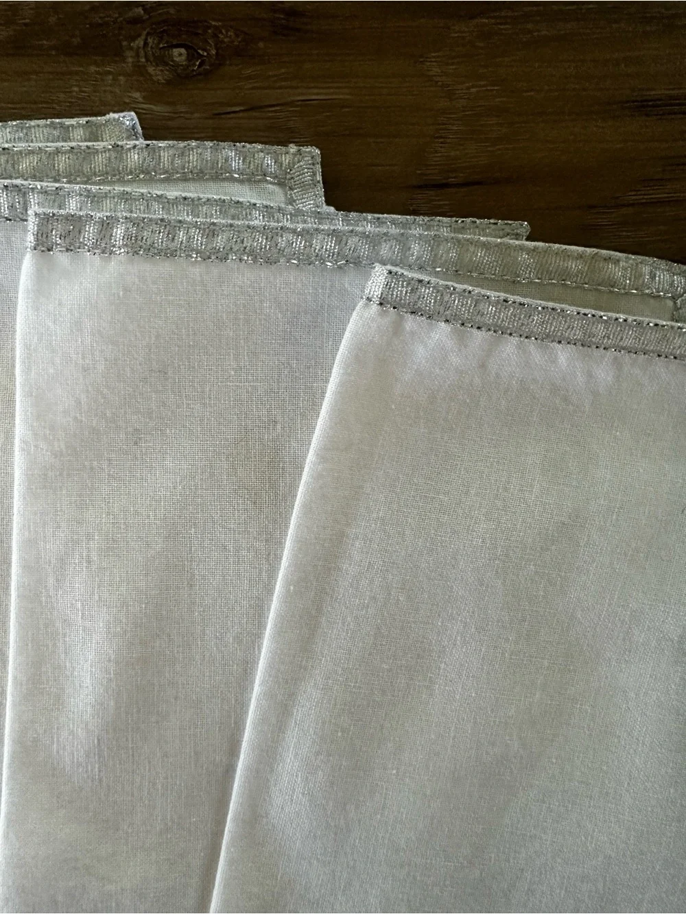 Pottery Barn Silver Trim Napkins (10)